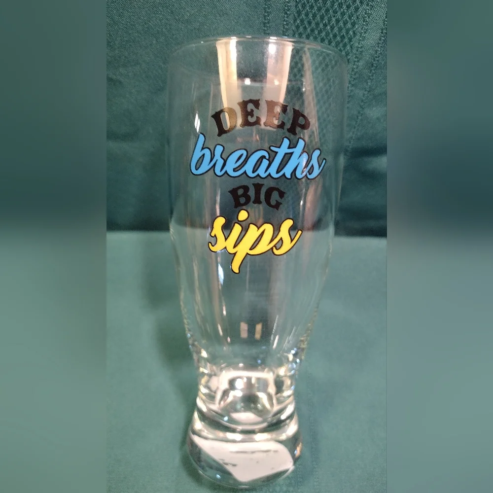 2 NEW Funny Beer/Pilsner Glasses 14.5 OZ